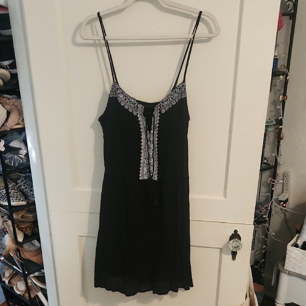 Black Dress with Embroidered Details
